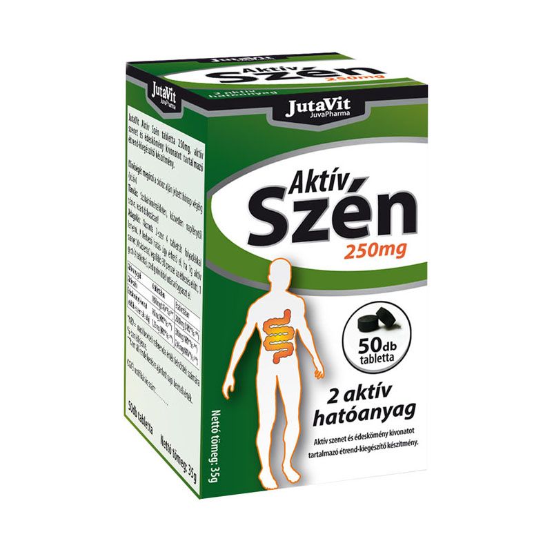 JutaVit Aktív szén 250 mg tabletta (50.0 db)