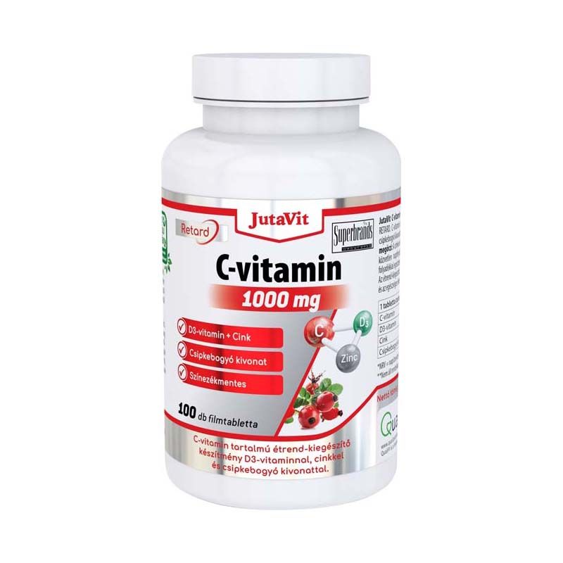 JutaVit C-vitamin 1000 mg Csipkeb.+D3+Cink rftbl. (100.0 db)