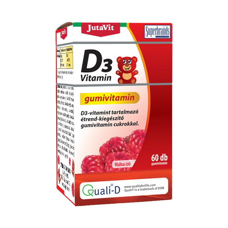 JutaVit D3-vitamin gumivitamin Málna (60.0 db)