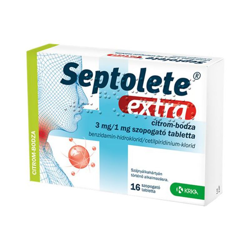 Septolete Extra 3mg/1mg szop.tabl. Citrom-Bodza (16.0 db)
