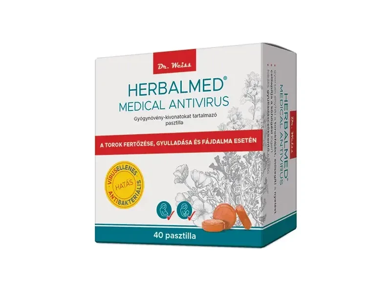 Herbalmed Medical gyógynövény pasztilla (40.0 db)